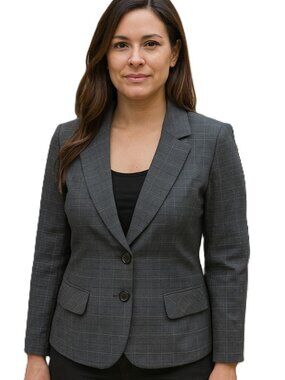 Ricki’s Sz 12 Womans Plaid Tailored Suit Blazer Jacket Lined Profesisonal